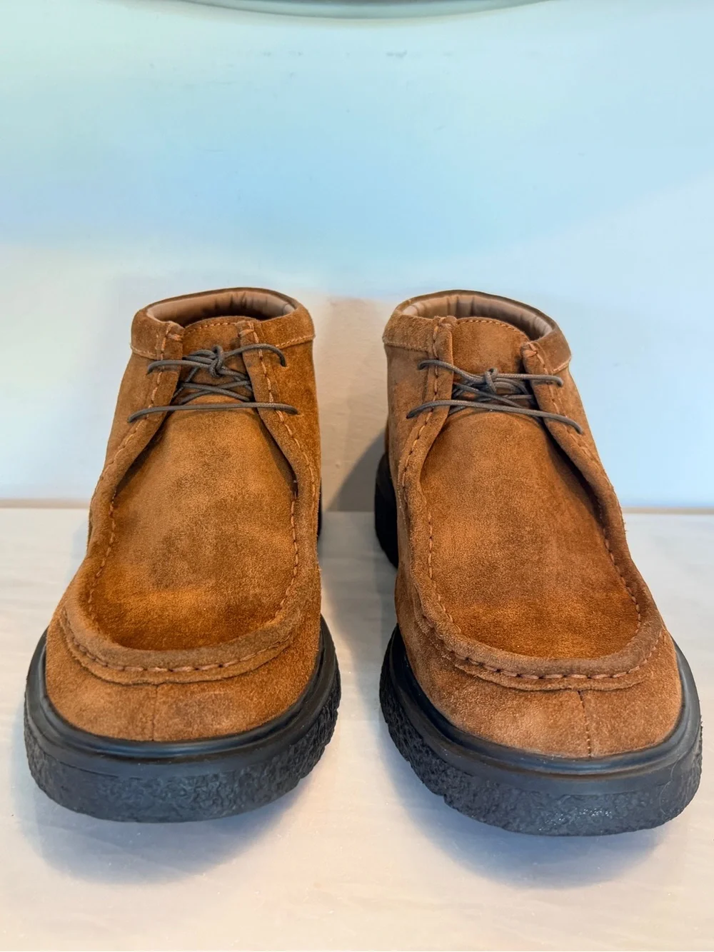 Mephisto Air Jet Mens 9.5 Brown Suede Chukka Boots Comfort Walking Shoes Casual